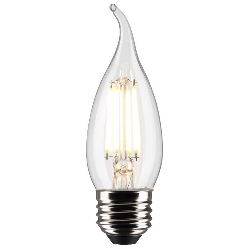 SATCO - Satco CA10 (Flame Tip) E26 (Medium) Filament LED Bulb Soft White 40 Watt Equivalence 2 pk