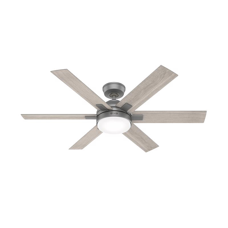 HUNTER - Hunter Georgetown 52 in. Matte Silver Integrated LED Indoor Ceiling Fan