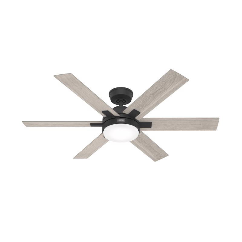 HUNTER - Hunter Georgetown 52 in. Matte Black LED Indoor Ceiling Fan