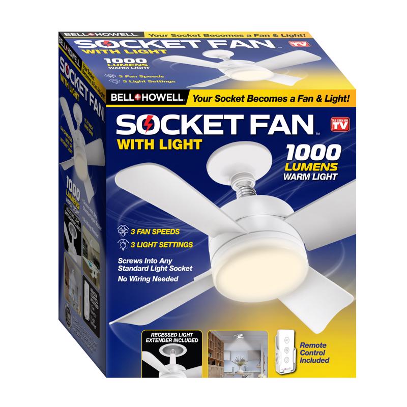 BELL & HOWELL - Bell & Howell 6 in. Matte White LED Indoor Socket Fanlight