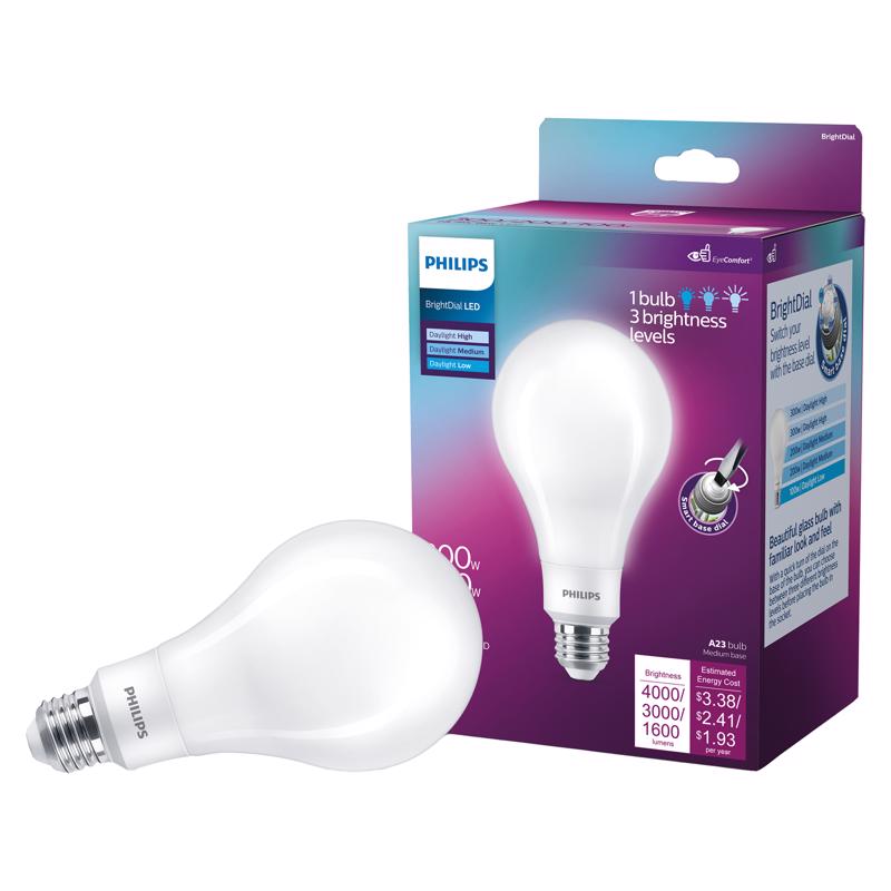 PHILIPS - Philips A23 E26 (Medium) LED Bulb Daylight 300 Watt Equivalence 1 pk