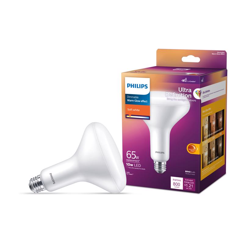 PHILIPS - Philips Ultra Definition BR40 E26 (Medium) LED Floodlight Bulb Soft White 65 Watt Equivalence 1 pk