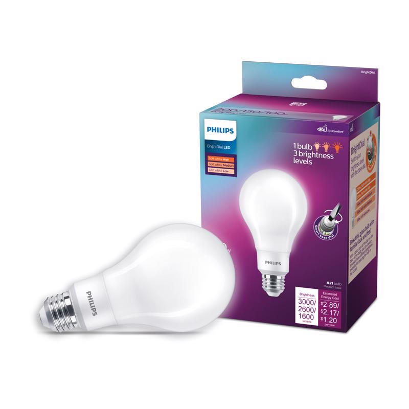 PHILIPS - Philips A21 E26 (Medium) LED Bulb Soft White 100 Watt Equivalence 1 pk