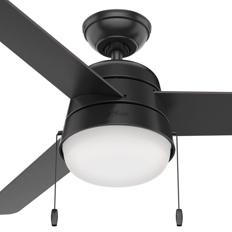 HUNTER - Hunter Aker 52 in. Matte Black LED Indoor and Outdoor Ceiling Fan