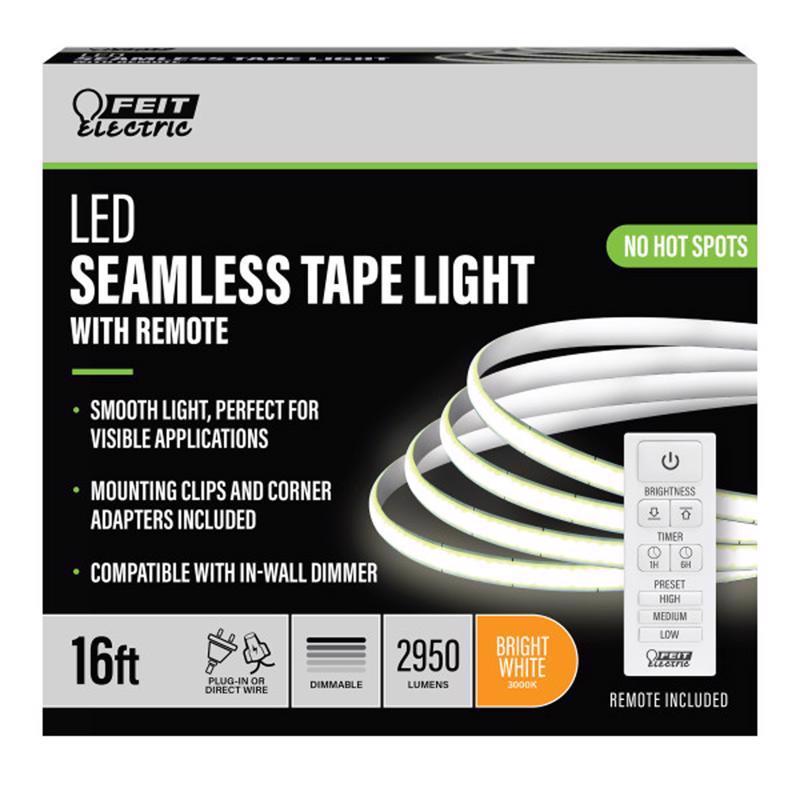 FEIT - Feit LED 16 ft. L Bright White Plug-In LED Tape Light 1 pk