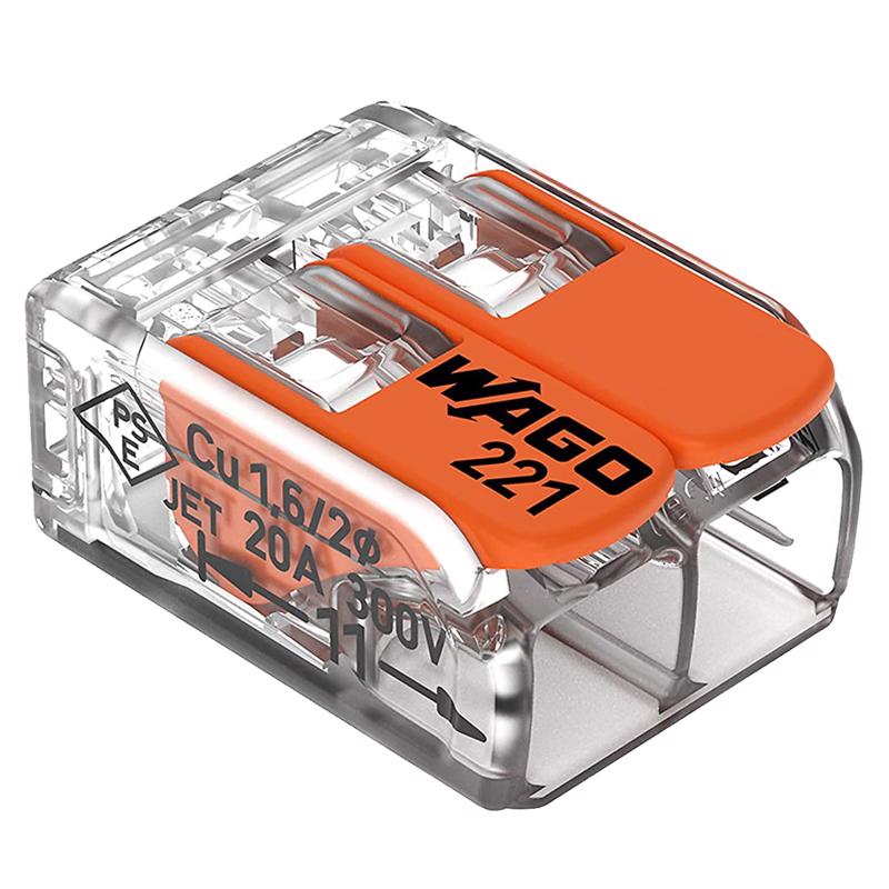 WAGO - WAGO 221 Series 2 Port Lever Wire Connector 10 pk