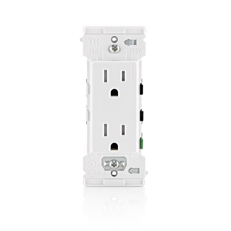 LEVITON - Leviton Decora Edge 15 amps 125 V Duplex White Tamper Resistant Outlet 5-15 R 10 pk