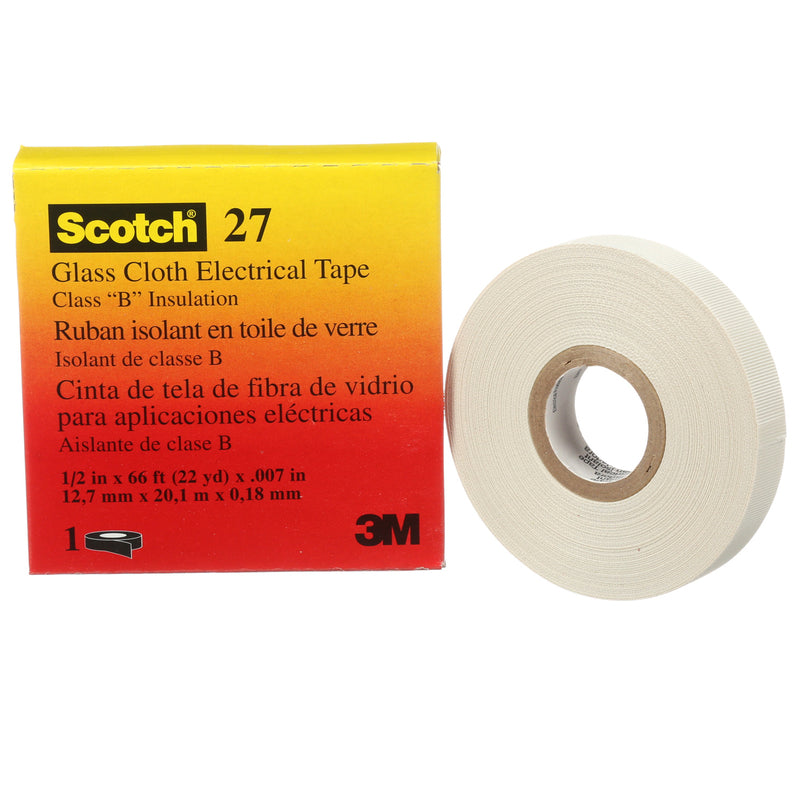 SCOTCH NO. 27 - Scotch 1/2 in. W X 66 ft. L White Rubber Glass Cloth Electrical Tape