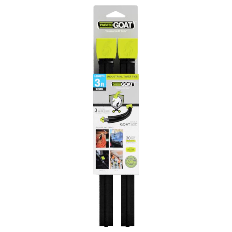 TWISTED GOAT - Twisted Goat 36 in. L Black Twist Ties 2 pk