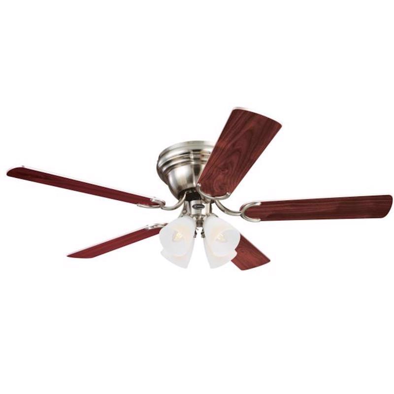 WESTINGHOUSE - Westinghouse Contempra IV 52 in. Brushed Nickel Brown LED Indoor Ceiling Fan