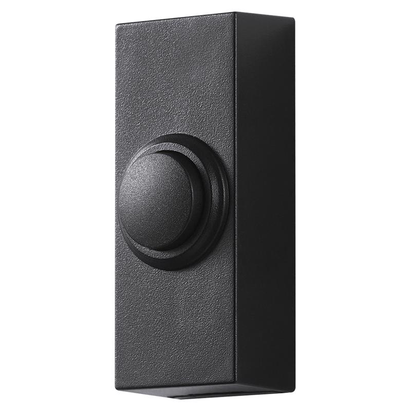 GLOBE - Globe Heath Zenith Satin Nickel Black Plastic Wireless Pushbutton Doorbell