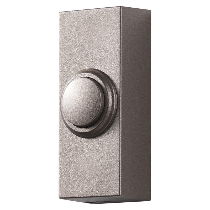 GLOBE - Globe Satin Nickel Silver Plastic Wireless Pushbutton Doorbell