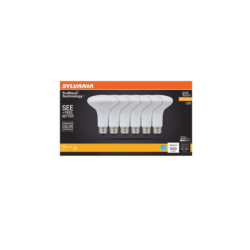 SYLVANIA - Sylvania Truwave BR30 E26 (Medium) LED Bulb Soft White 65 Watt Equivalence 6 pk