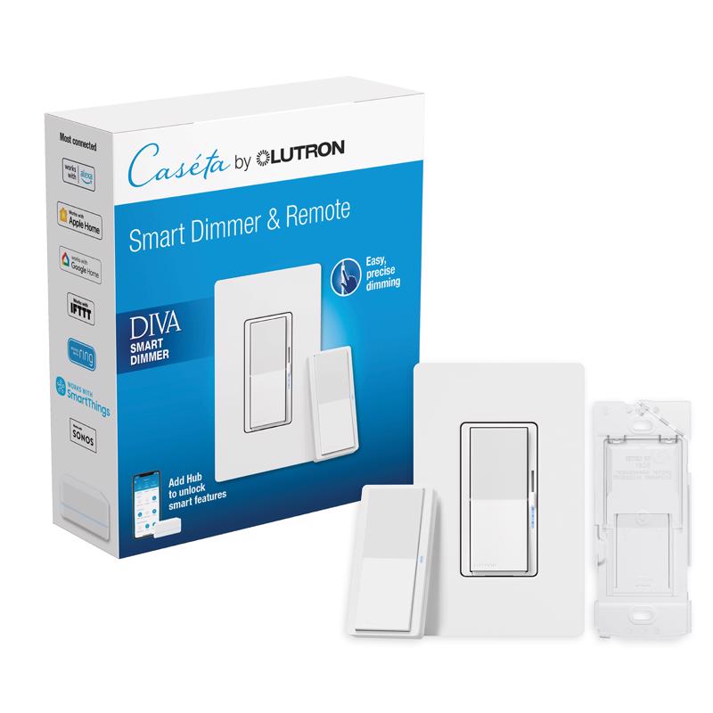 LUTRON - Lutron Diva 3-Way Yes Dimmer and Color Control Smart Switch White 1 pk