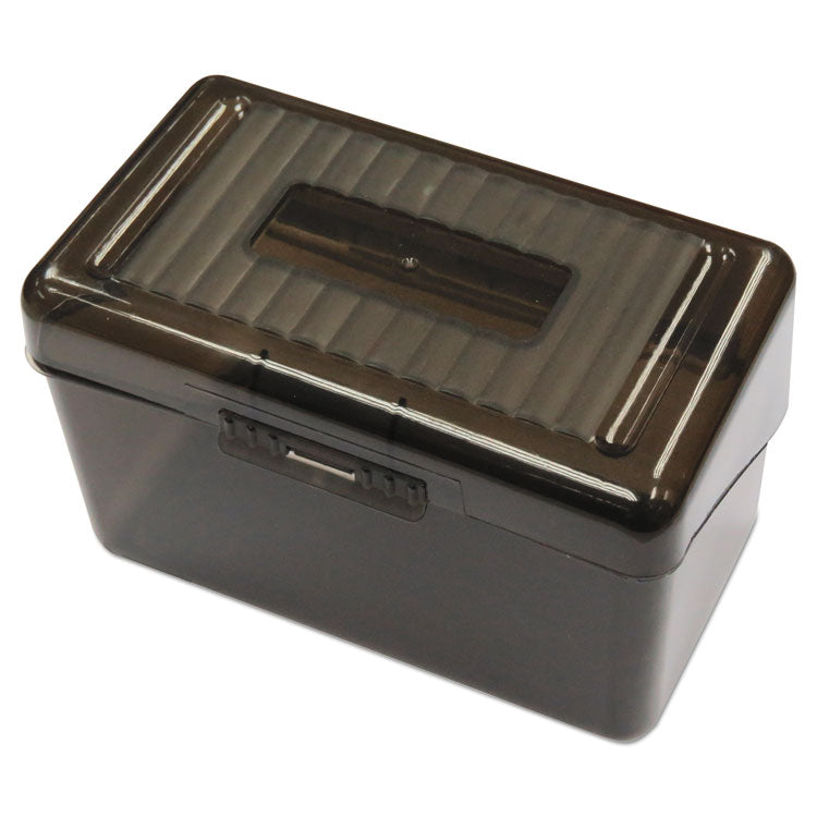 Universal - Plastic Index Card Boxes, Holds 300 3 x 5 Cards, 5.63 x 3.25 x 3.75, Translucent Black