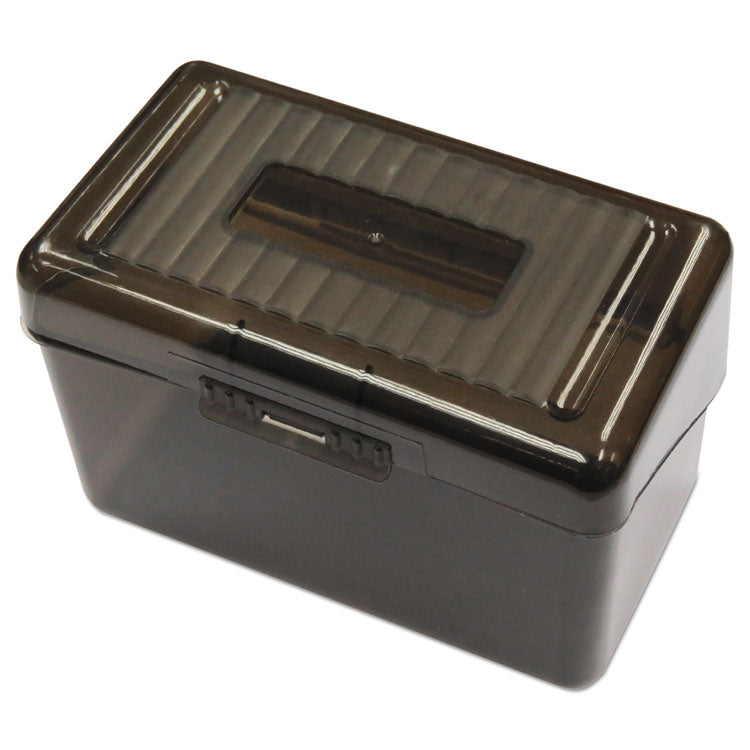 Universal - Plastic Index Card Boxes, Holds 400 4 x 6 Cards, 6.78 x 4.25 x 4.5, Translucent Black