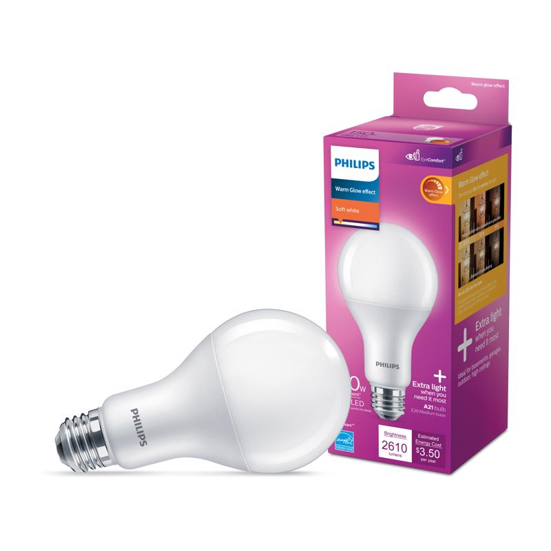 PHILIPS - Philips A21 E26 (Medium) LED Bulb Soft White 150 Watt Equivalence 1 pk