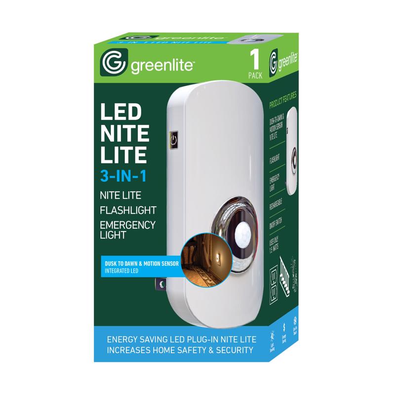 GREENLITE - Greenlite Automatic/Manual Plug-in 3-in-1 LED Night Light w/Sensor