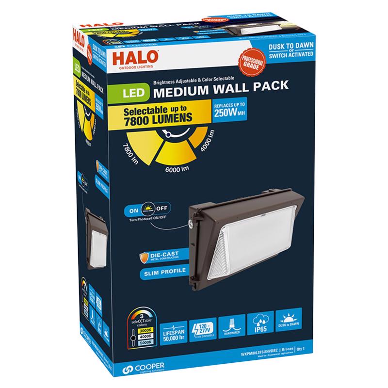 HALO - Halo Dusk to Dawn Hardwired LED Bronze Security Wall Light