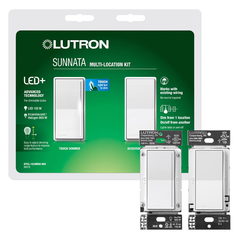 LUTRON - Lutron Sunnata White 150 W Rocker Dimmer 1 pk