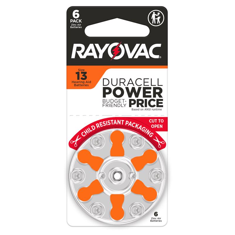 RAYOVAC - Rayovac Zinc Air 13 1.45 V Hearing Aid Battery 6 pk