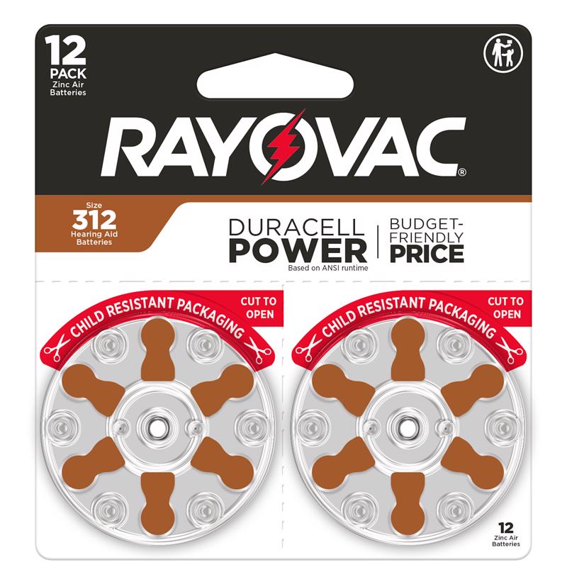 RAYOVAC - Rayovac Zinc Air 312 1.45 V Hearing Aid Battery 12 pk