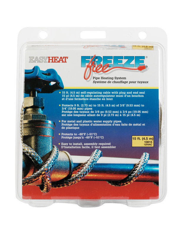 EASY HEAT - Easy Heat Freeze Free 15 ft. L Self Regulating Heating Cable For Water Pipe