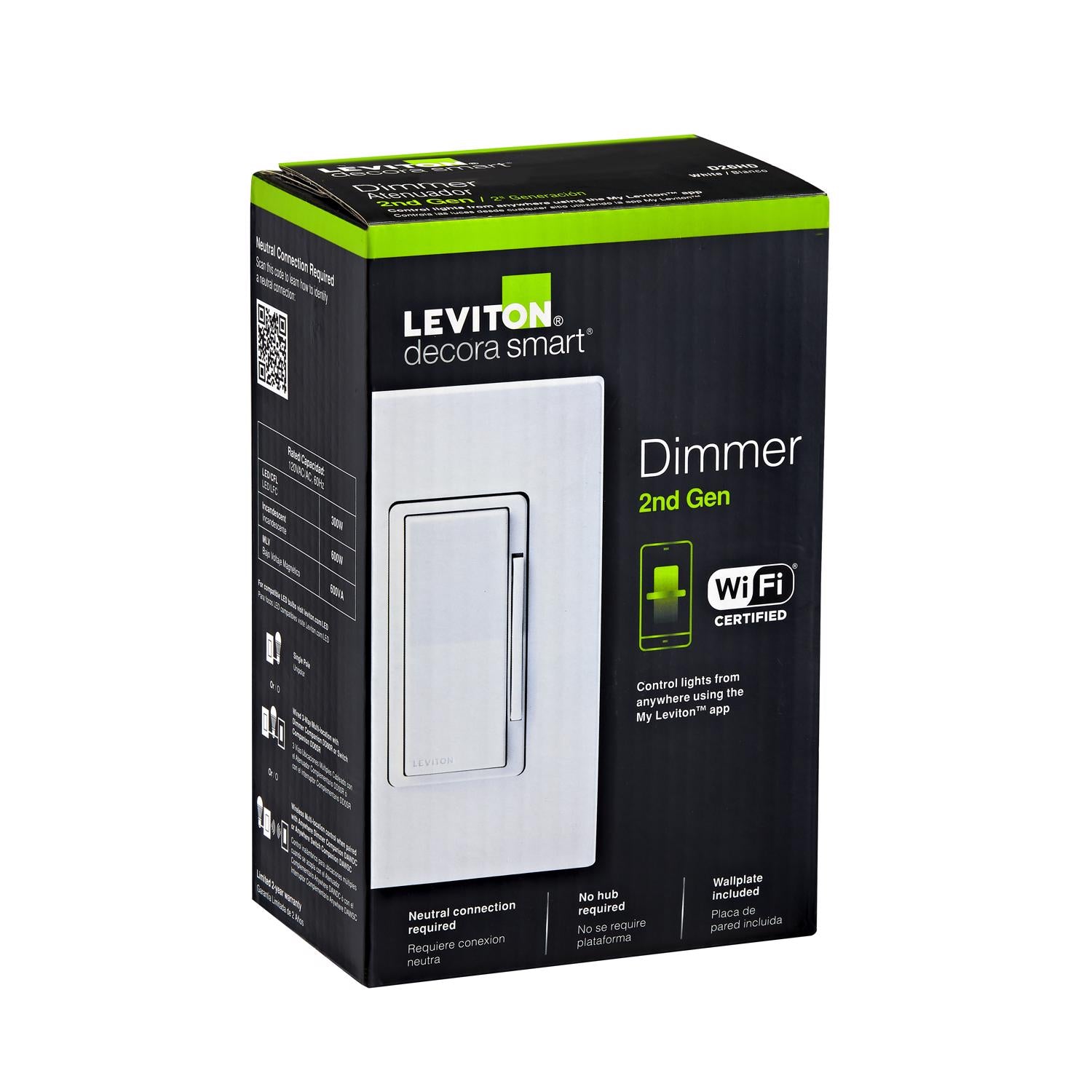 Leviton Decora Smart 15 amps Single Pole Motion Sensor Smart-Enabled Motion Sensing and Dimmer Switc - Case of 2