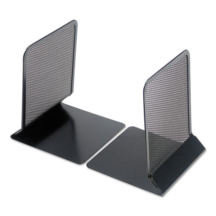 Universal - Metal Mesh Bookends, Nonskid, 5.38 x 5.38 x 6.75, Black, 1 Pair