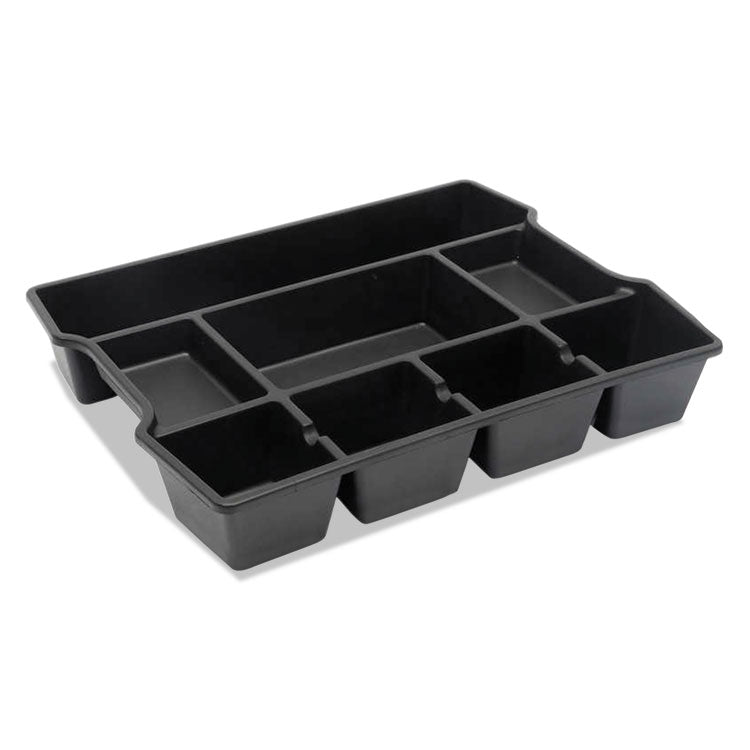 Universal - High Capacity Drawer Organizer, Eight Compartments, 14.88 x 11.88 x 2.5, Plastic, Black