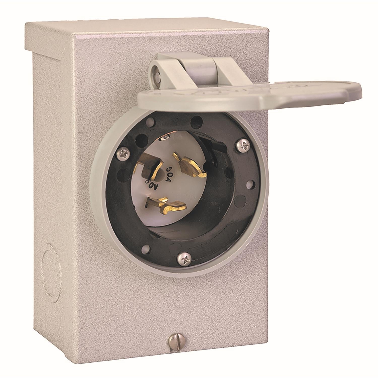 Reliance Controls PB Series 50 amps 250 V 1 space 1 circuits Surface Mount Power Inlet Box