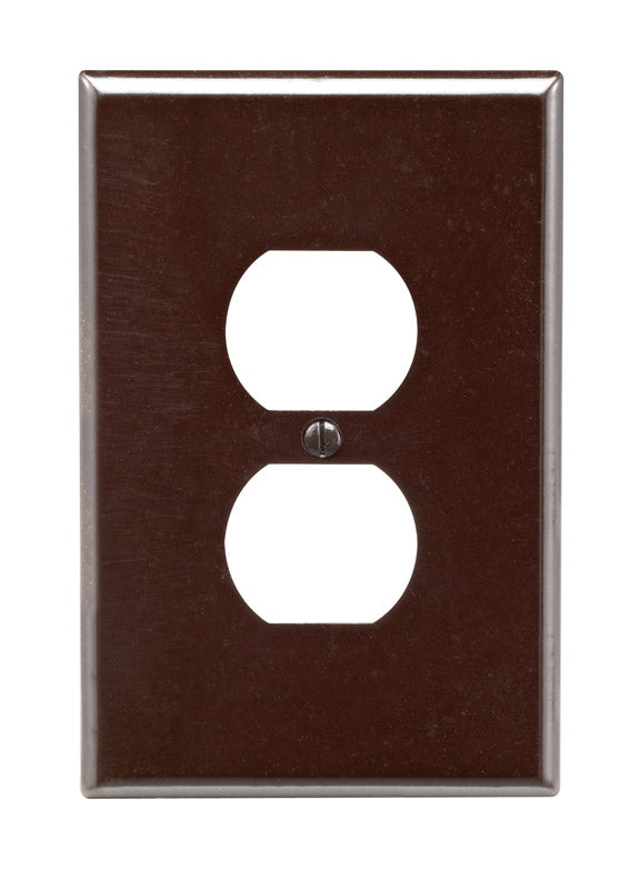 LEVITON - Leviton Brown 1 gang Thermoset Plastic Duplex Wall Plate 1 pk [85103-000]