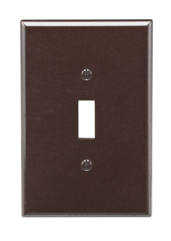 LEVITON - Leviton Brown 1 gang Thermoset Plastic Toggle Wall Plate 1 pk [85101-000]