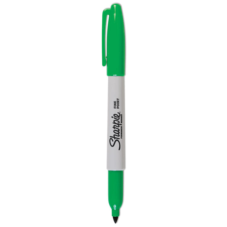 Sharpie - Fine Bullet Tip Permanent Marker, Green, Dozen