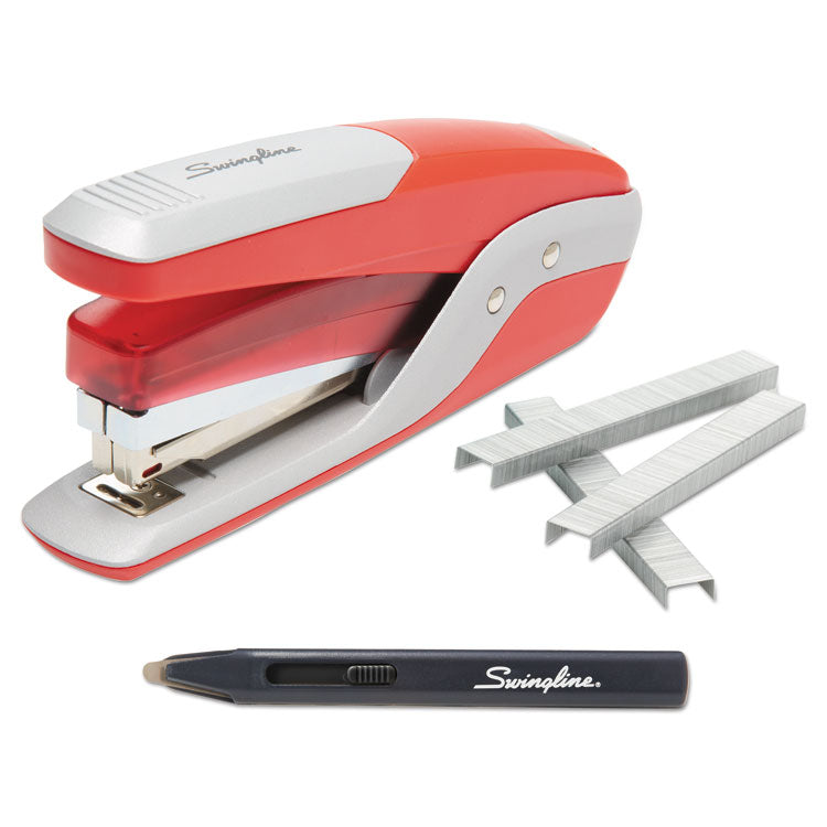 Swingline - Quick Touch Stapler Value Pack, 28-Sheet Capacity, Red/Silver