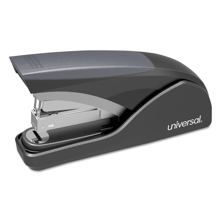 Universal - Deluxe Power Assist Flat-Clinch Full Strip Stapler, 25-Sheet Capacity, Black/Gray