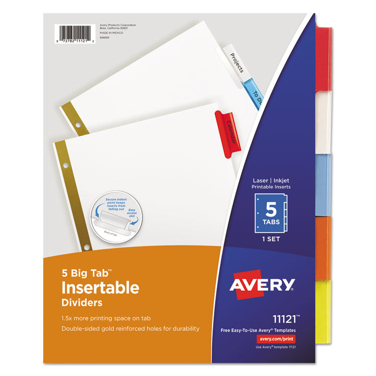 Avery - Insertable Big Tab Dividers, 5-Tab, Letter (6900443)