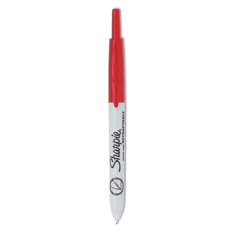 Sharpie - Retractable Permanent Marker, Extra-Fine Needle Tip, Red