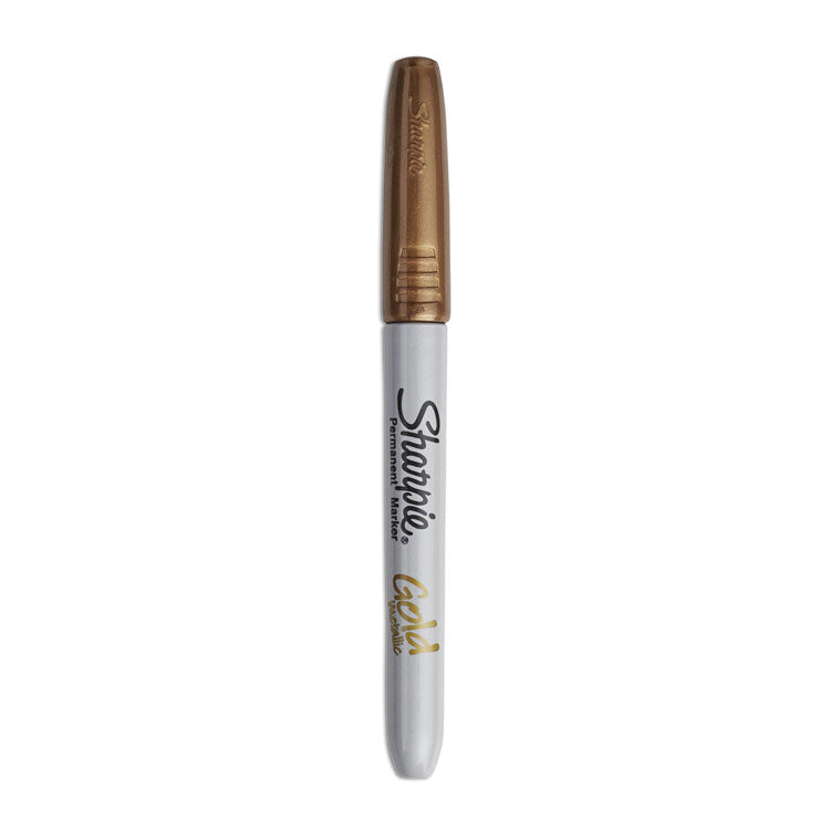 Sharpie - Metallic Fine Point Permanent Markers, Fine Bullet Tip, Gold, Dozen