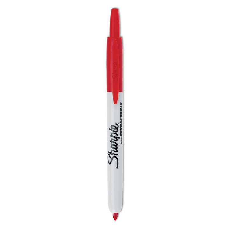 Sharpie - Retractable Permanent Marker, Fine Bullet Tip, Red