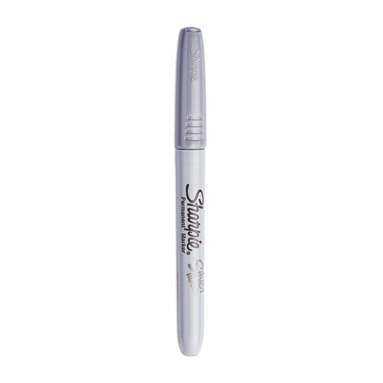 Sharpie - Metallic Fine Point Permanent Markers, Fine Bullet Tip, Metallic Silver, Dozen