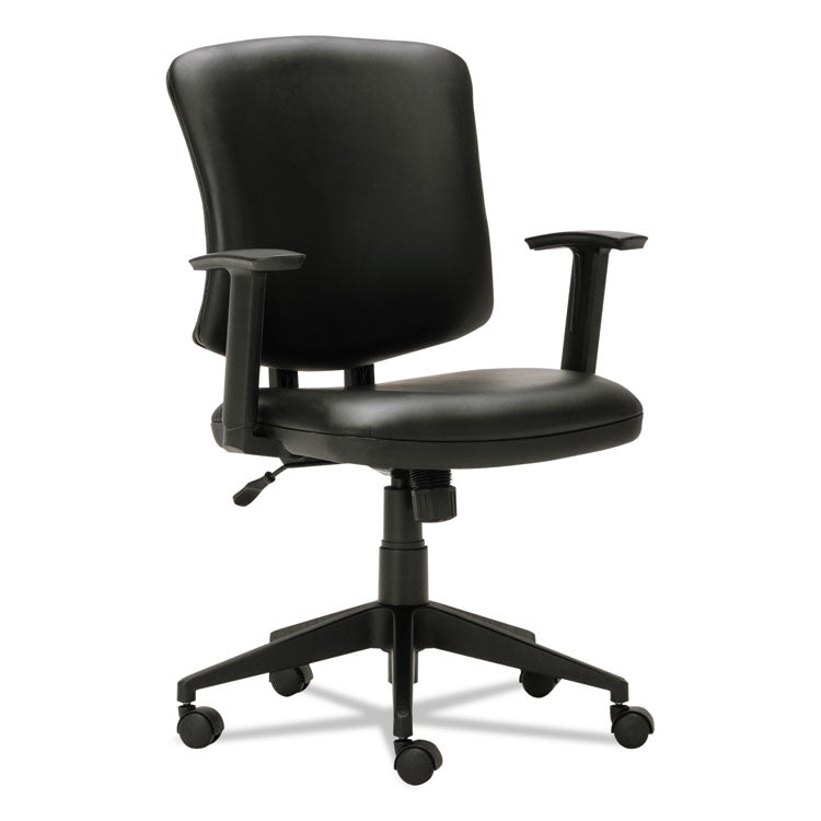 Alera - Alera Everyday Task Office Chair, Bonded Leather Seat/Back, Supports Up to 275 lb, 17.6" to 21.5" Seat Height, Black