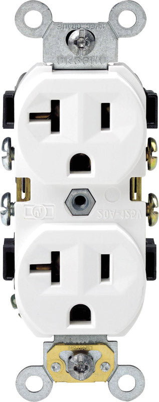 LEVITON - Leviton 20 amps 125 V Duplex White Outlet 5-20R 1 pk [0BR20-0WS]