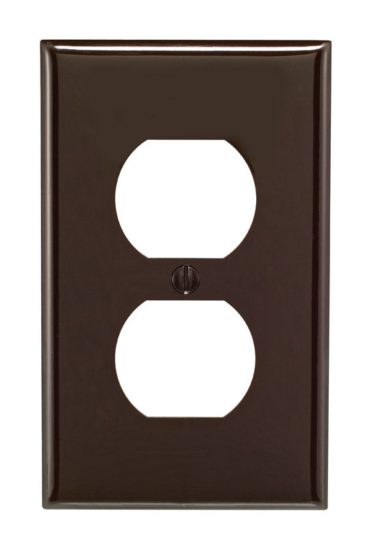 LEVITON - Leviton Brown 1 gang Nylon Duplex Wall Plate 1 pk