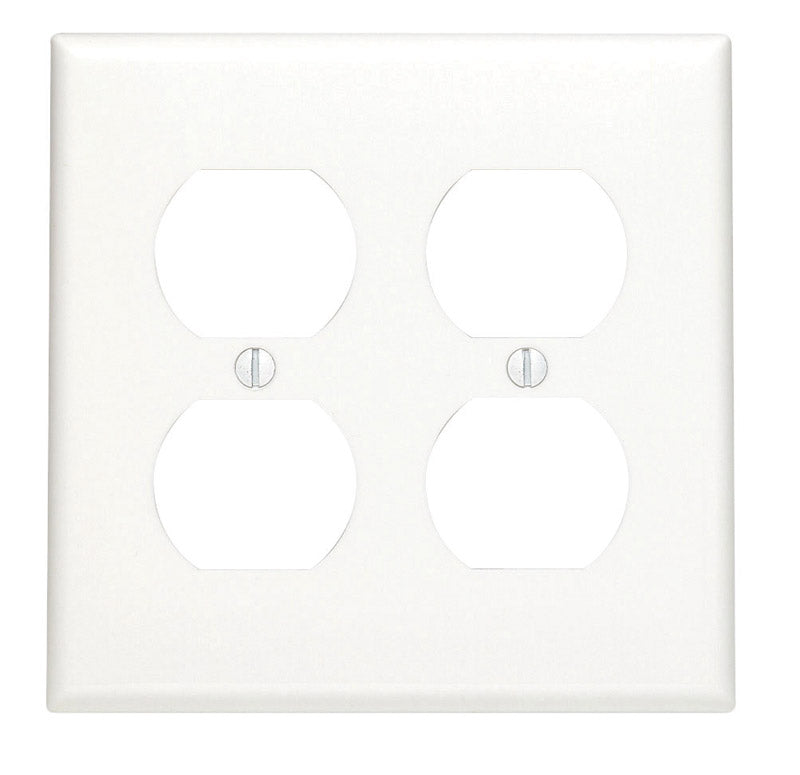 LEVITON - Leviton White 2 gang Nylon Duplex Wall Plate 1 pk