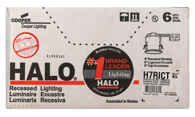 HALO - Halo Silver 6 in. W Aluminum LED Recessed Lighting Housing - Case of 6 [H7RICT]