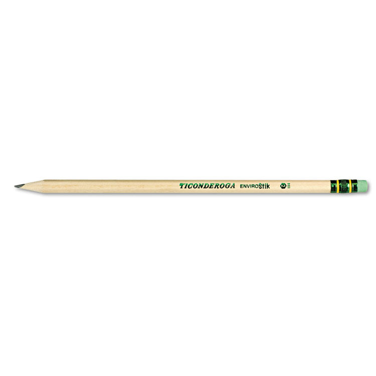 Ticonderoga - EnviroStiks Pencil, HB (#2), Black Lead, Natural Woodgrain Barrel, Dozen