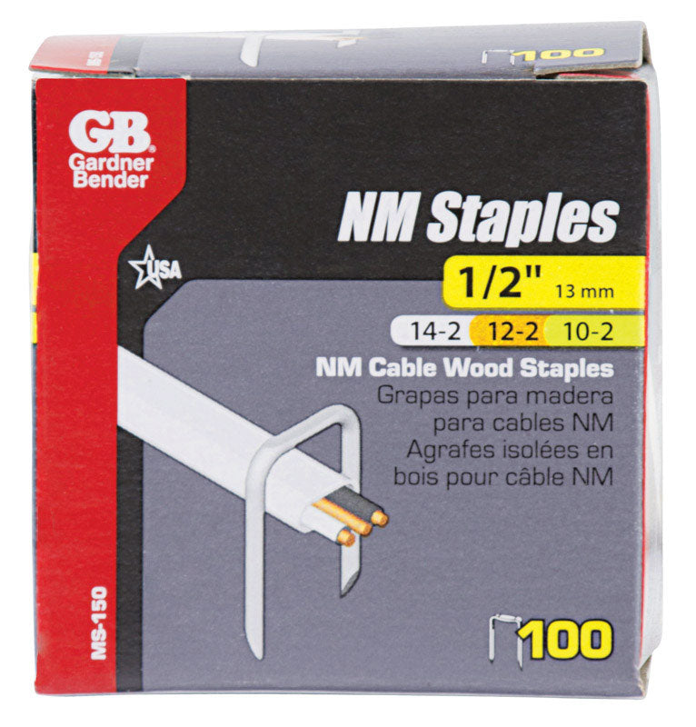 GARDNER BENDER - Gardner Bender 1/2 in. W Steel Cable Staple 100 pk - Case of 10