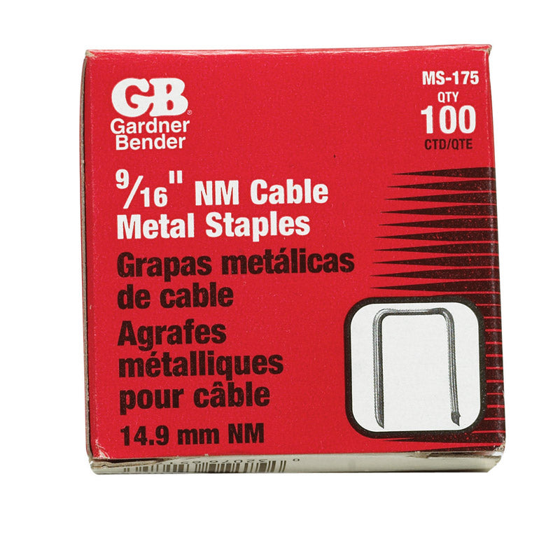 GARDNER BENDER - Gardner Bender 9/16 in. W Steel Insulated Cable Staple 100 pk