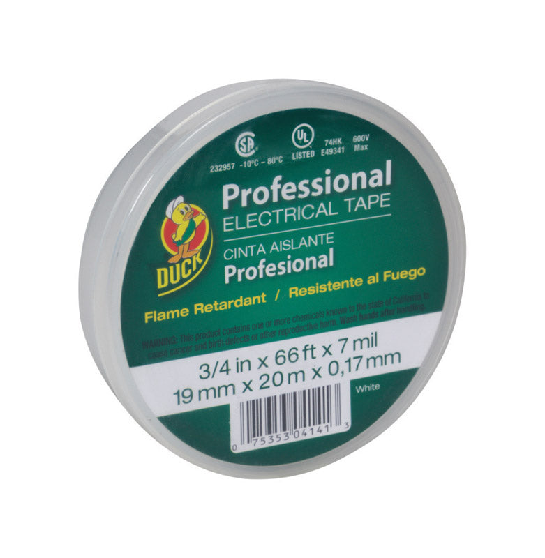 DUCK - Duck Professional Grade 3/4 in. W X 66 ft. L White Vinyl Electrical Tape - Case of 12